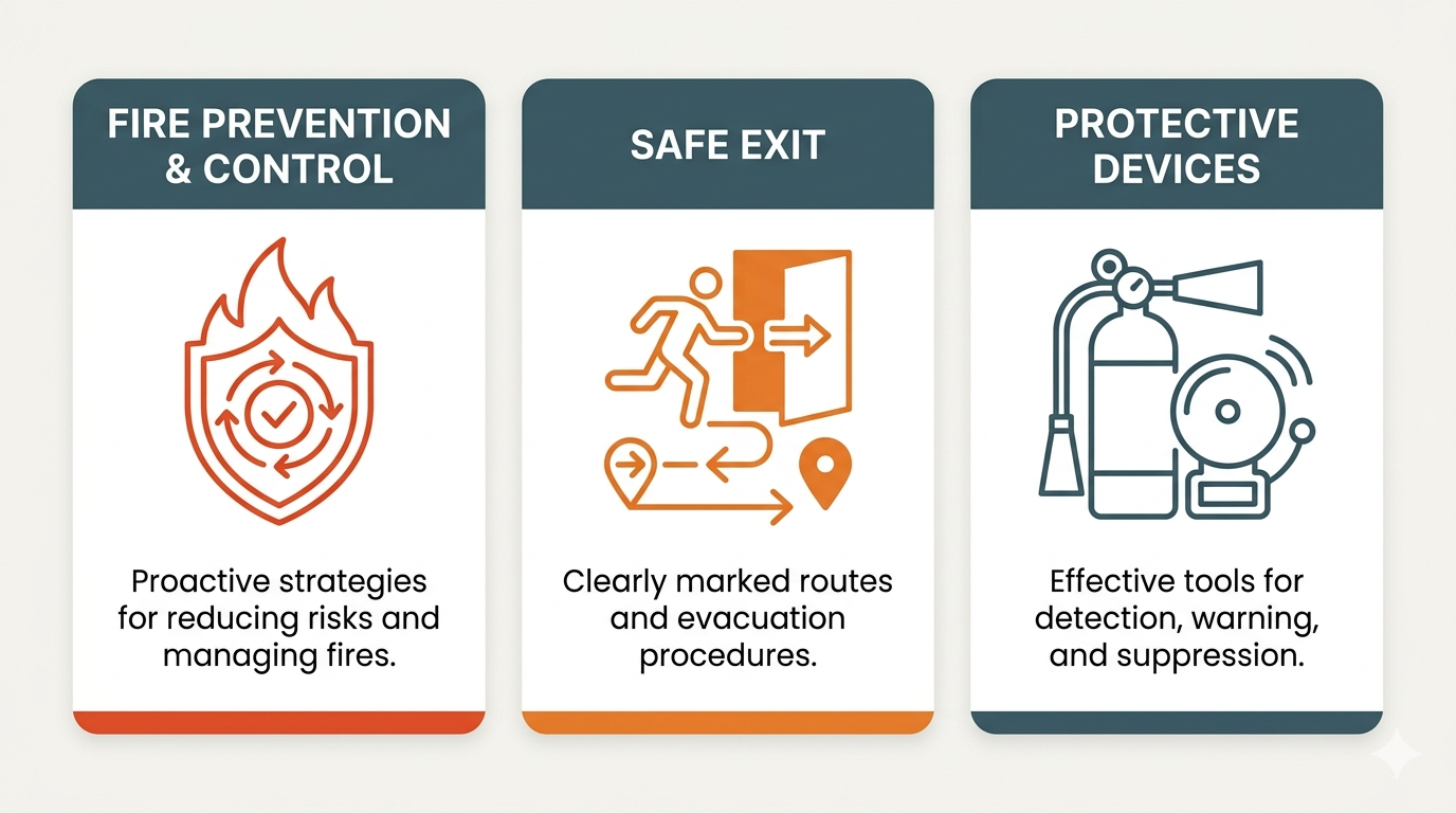 What does FED stand for in fire safety diagram